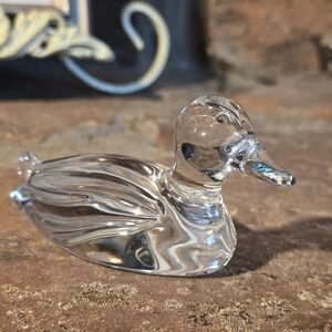 Princess House Crystal Duck Figurine West Germany 24% Lead Glass Bird 4 Inch